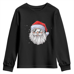 Skiing Santa Face Christmas Youth Sweatshirt Retro Ski Goggles Winter Sports Skiing Gift Snowboard TS10 Black Print Your Wear