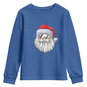 Skiing Santa Face Christmas Youth Sweatshirt Retro Ski Goggles Winter Sports Skiing Gift Snowboard TS10 Royal Blue Print Your Wear
