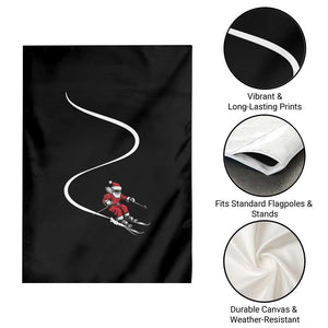 Skiing Santa Christmas Garden Flag Retro Funny Ski Trip Freeride Freeski Winter Sports Skiers TS10 Print Your Wear