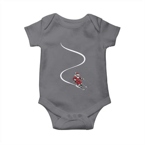 Skiing Santa Christmas Baby Onesie Retro Funny Ski Trip Freeride Freeski Winter Sports Skiers TS10 Charcoal Print Your Wear