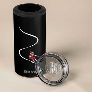 Skiing Santa Christmas 4 in 1 Can Cooler Tumbler Retro Funny Ski Trip Freeride Freeski Winter Sports Skiers TS10 Print Your Wear