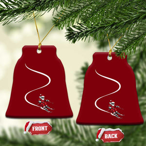 Skiing Santa Christmas Ceramic Ornament Retro Funny Ski Trip Freeride Freeski Winter Sports Skiers TS10 Print Your Wear