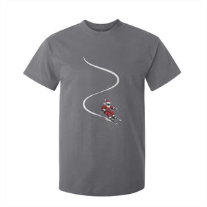 Skiing Santa Christmas T Shirt For Kid Retro Funny Ski Trip Freeride Freeski Winter Sports Skiers TS10 Charcoal Print Your Wear