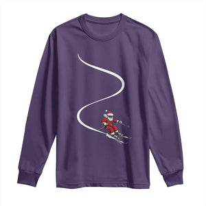 Skiing Santa Christmas Long Sleeve Shirt Retro Funny Ski Trip Freeride Freeski Winter Sports Skiers TS10 Purple Print Your Wear