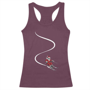 Skiing Santa Christmas Racerback Tank Top Retro Funny Ski Trip Freeride Freeski Winter Sports Skiers TS10 Maroon Print Your Wear