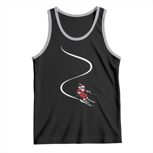 Skiing Santa Christmas Tank Top Retro Funny Ski Trip Freeride Freeski Winter Sports Skiers TS10 Black Athletic Heather Print Your Wear