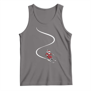 Skiing Santa Christmas Tank Top Retro Funny Ski Trip Freeride Freeski Winter Sports Skiers TS10 Deep Heather Print Your Wear