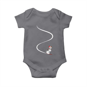 Skiing Snowman Baby Onesie Funny Ski Freeride Freeski Winter Sports Skiers TS10 Charcoal Print Your Wear