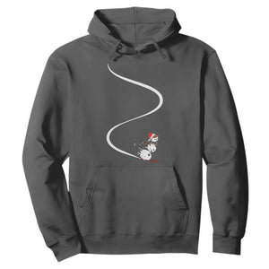 Skiing Snowman Hoodie Funny Ski Freeride Freeski Winter Sports Skiers TS10 Dark Heather Print Your Wear
