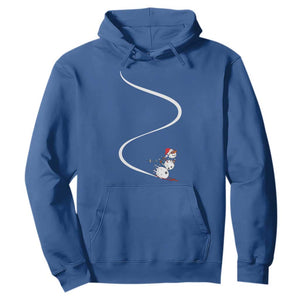 Skiing Snowman Hoodie Funny Ski Freeride Freeski Winter Sports Skiers TS10 Royal Blue Print Your Wear