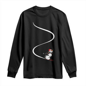 Skiing Snowman Long Sleeve Shirt Funny Ski Freeride Freeski Winter Sports Skiers TS10 Black Print Your Wear