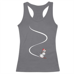 Skiing Snowman Racerback Tank Top Funny Ski Freeride Freeski Winter Sports Skiers TS10 Charcoal Print Your Wear