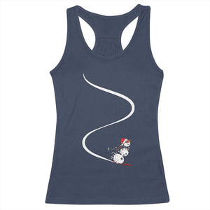 Skiing Snowman Racerback Tank Top Funny Ski Freeride Freeski Winter Sports Skiers TS10 Navy Print Your Wear