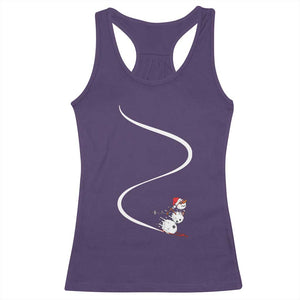 Skiing Snowman Racerback Tank Top Funny Ski Freeride Freeski Winter Sports Skiers TS10 Purple Print Your Wear