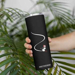 Skiing Snowman Skinny Tumbler Funny Ski Freeride Freeski Winter Sports Skiers TS10 Print Your Wear