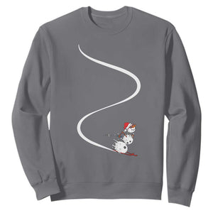 Skiing Snowman Sweatshirt Funny Ski Freeride Freeski Winter Sports Skiers TS10 Charcoal Print Your Wear