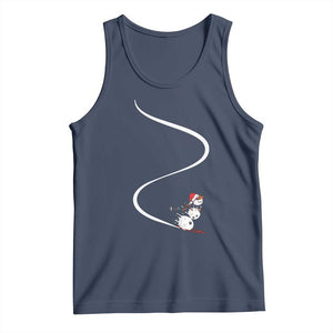 Skiing Snowman Tank Top Funny Ski Freeride Freeski Winter Sports Skiers TS10 Navy Print Your Wear