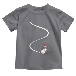 Skiing Snowman Toddler T Shirt Funny Ski Freeride Freeski Winter Sports Skiers TS10 Charcoal Print Your Wear