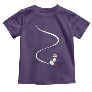 Skiing Snowman Toddler T Shirt Funny Ski Freeride Freeski Winter Sports Skiers TS10 Purple Print Your Wear