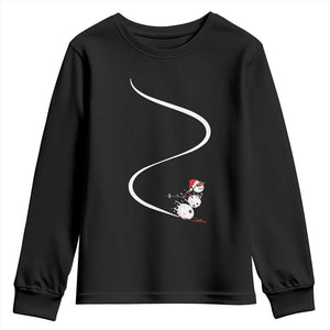 Skiing Snowman Youth Sweatshirt Funny Ski Freeride Freeski Winter Sports Skiers TS10 Black Print Your Wear