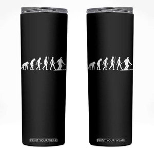 Ski Evolution Skinny Tumbler Funny Skiing Lover Skiers TS10 Black Print Your Wear
