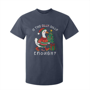 Funny Goose Christmas T Shirt For Kid Is This Jolly Enough Cute Xmas Duck TS10 Navy Print Your Wear