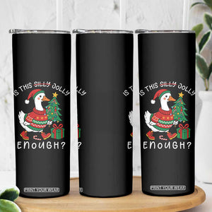 Funny Goose Christmas Skinny Tumbler Is This Jolly Enough Cute Xmas Duck TS10 Print Your Wear