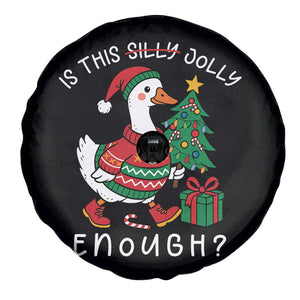 Funny Goose Christmas Spare Tire Cover Is This Jolly Enough Cute Xmas Duck TS10 Print Your Wear