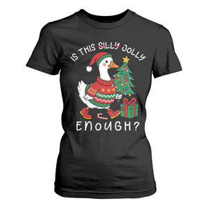 Funny Goose Christmas T Shirt For Women Is This Jolly Enough Cute Xmas Duck TS10 Black Print Your Wear
