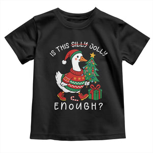 Funny Goose Christmas Toddler T Shirt Is This Jolly Enough Cute Xmas Duck TS10 Black Print Your Wear
