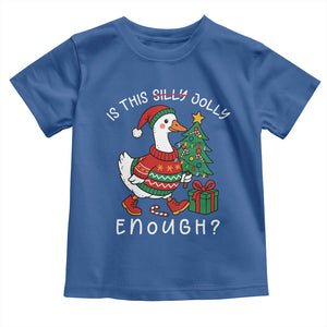 Funny Goose Christmas Toddler T Shirt Is This Jolly Enough Cute Xmas Duck TS10 Royal Blue Print Your Wear