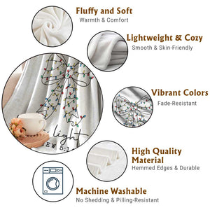 Be The Light Christmas Coquette Bow Throw Blanket Christian Religious Bible Verse TS10 Print Your Wear