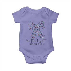 Be The Light Christmas Coquette Bow Baby Onesie Christian Religious Bible Verse TS10 Violet Print Your Wear