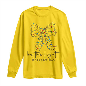 Be The Light Christmas Coquette Bow Long Sleeve Shirt Christian Religious Bible Verse TS10 Daisy Print Your Wear