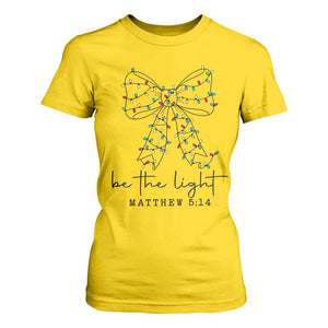 Be The Light Christmas Coquette Bow T Shirt For Women Christian Religious Bible Verse TS10 Daisy Print Your Wear