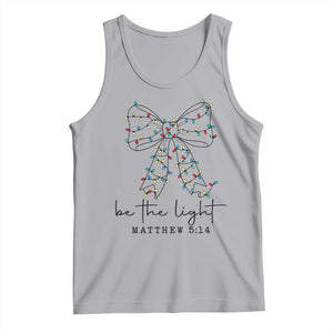 Be The Light Christmas Coquette Bow Tank Top Christian Religious Bible Verse TS10 Athletic Heather Print Your Wear