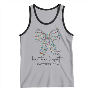 Be The Light Christmas Coquette Bow Tank Top Christian Religious Bible Verse TS10 Athletic Heather Black Print Your Wear