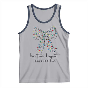 Be The Light Christmas Coquette Bow Tank Top Christian Religious Bible Verse TS10 Athletic Heather Navy Print Your Wear