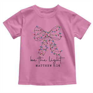 Be The Light Christmas Coquette Bow Toddler T Shirt Christian Religious Bible Verse TS10 Azalea Print Your Wear