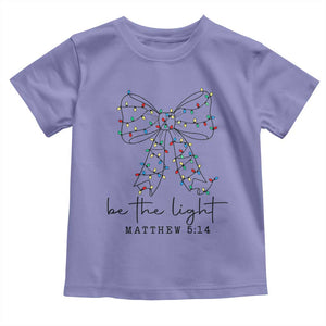 Be The Light Christmas Coquette Bow Toddler T Shirt Christian Religious Bible Verse TS10 Violet Print Your Wear