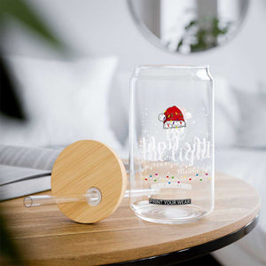 Be The Light Christmas Glass Can Christian Religious Bible Verse Santa Hat Pajama TS10 Print Your Wear