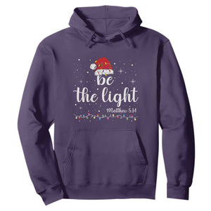 Be The Light Christmas Hoodie Christian Religious Bible Verse Santa Hat Pajama TS10 Purple Print Your Wear