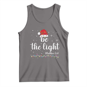 Be The Light Christmas Tank Top Christian Religious Bible Verse Santa Hat Pajama TS10 Deep Heather Print Your Wear
