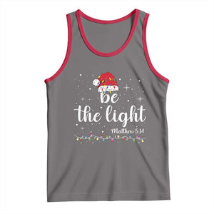 Be The Light Christmas Tank Top Christian Religious Bible Verse Santa Hat Pajama TS10 Deep Heather Red Print Your Wear