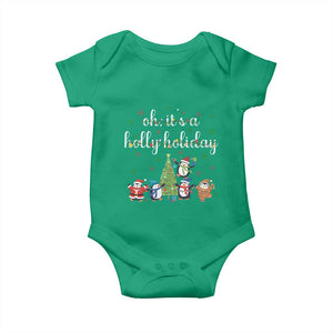 Penguins Christmas Baby Onesie Oh Its A Jolly Holiday Xmas Light TS10 Irish Green Print Your Wear