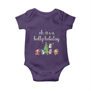 Penguins Christmas Baby Onesie Oh Its A Jolly Holiday Xmas Light TS10 Purple Print Your Wear