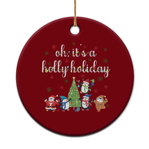 Penguins Christmas Ceramic Ornament Oh Its A Jolly Holiday Xmas Light TS10 1pc Red Print Your Wear