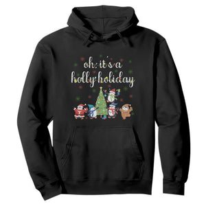 Penguins Christmas Hoodie Oh Its A Jolly Holiday Xmas Light TS10 Black Print Your Wear