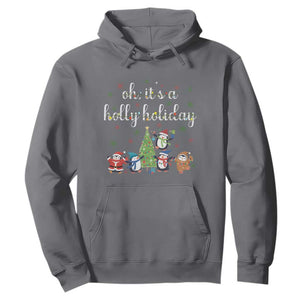 Penguins Christmas Hoodie Oh Its A Jolly Holiday Xmas Light TS10 Charcoal Print Your Wear