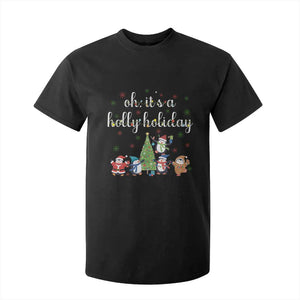 Penguins Christmas T Shirt For Kid Oh Its A Jolly Holiday Xmas Light TS10 Black Print Your Wear